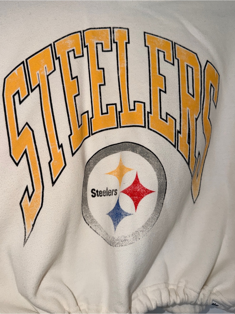 47 White Steelers Crewneck Sweater with Yellow and Black Accents, Size L - Picture 4 of 8
